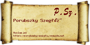 Porubszky Szegfű névjegykártya